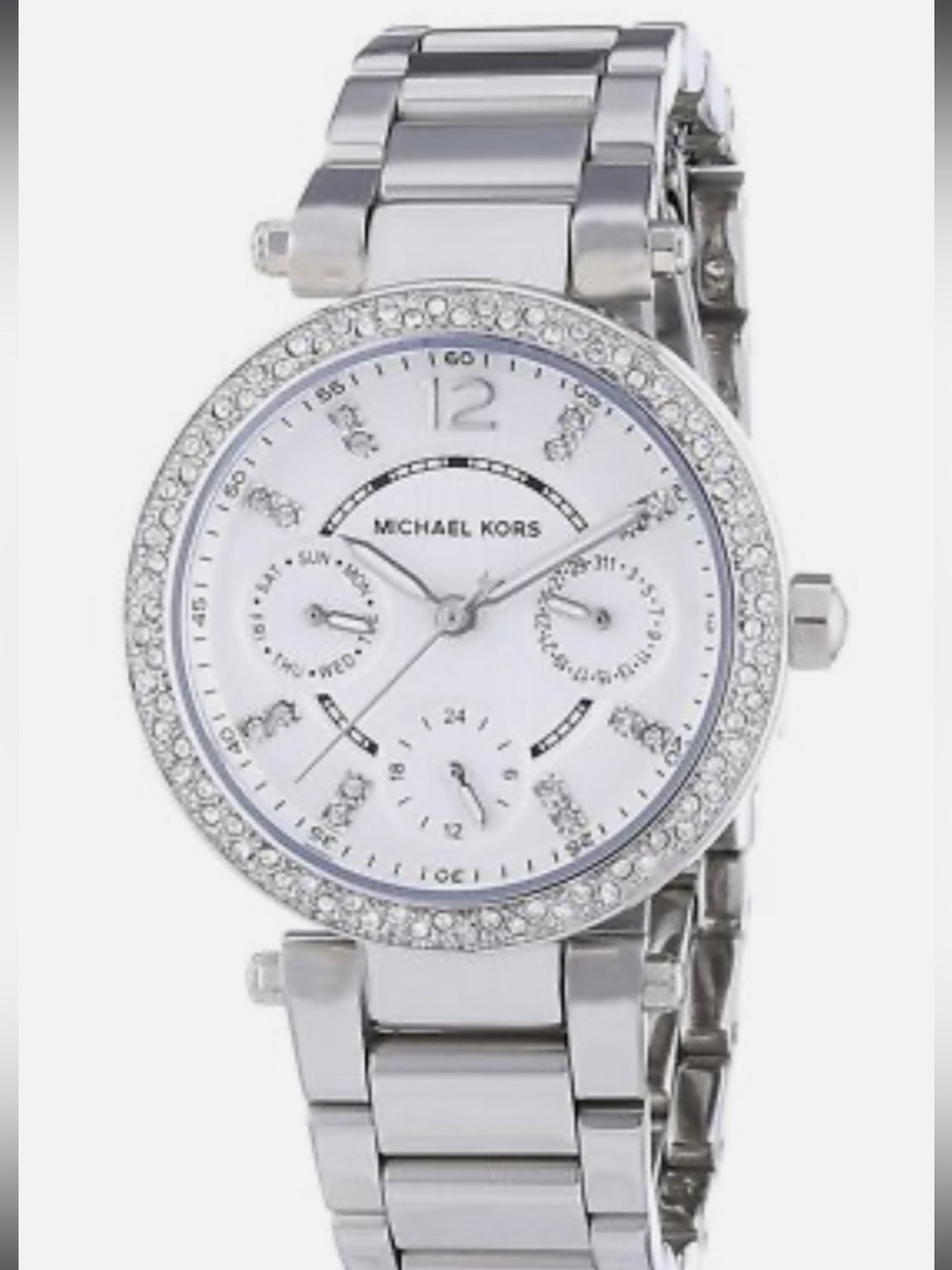 Michael Kors MK-5615 Chronograph Stainles Steel Quartz Women's Watch New Battery
